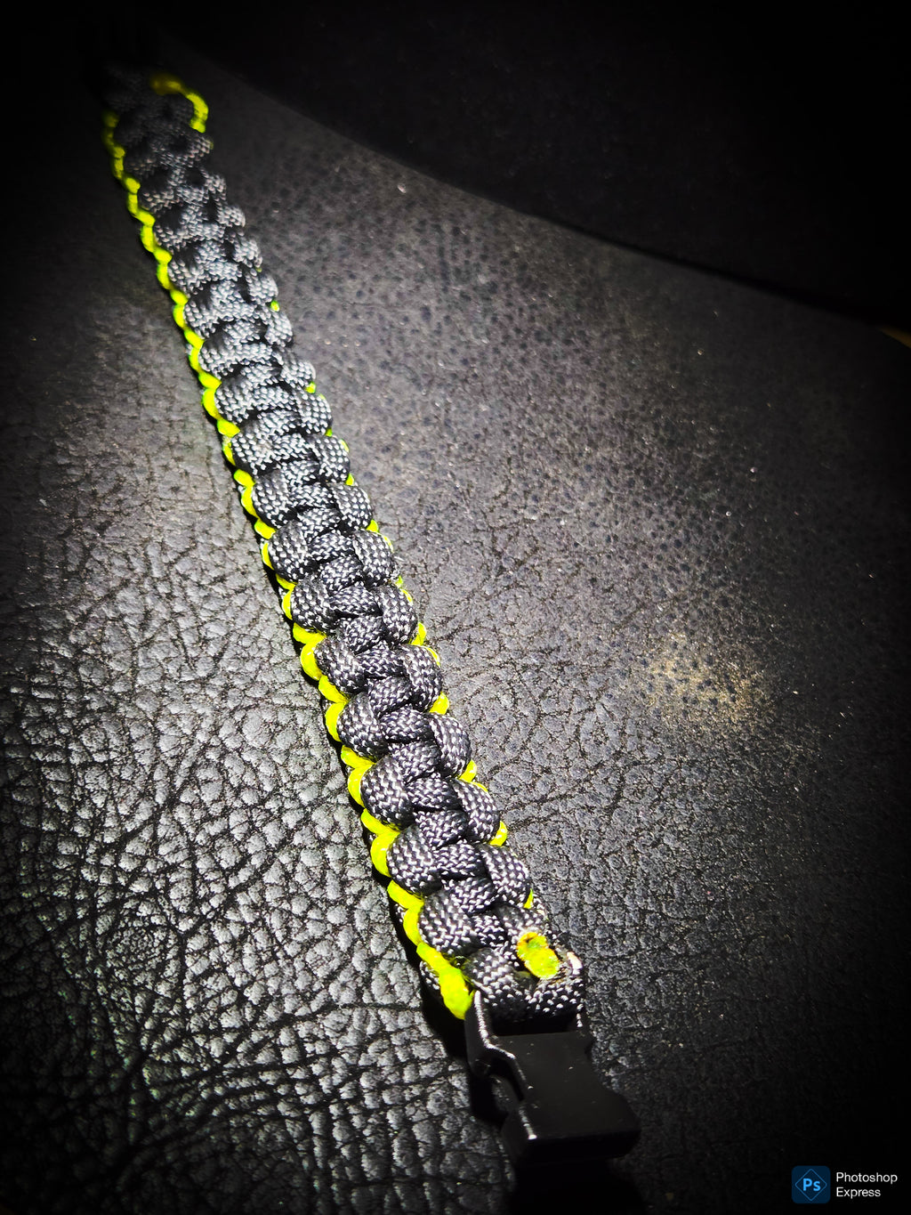 Handmade Neon Black Paracord Bracelet