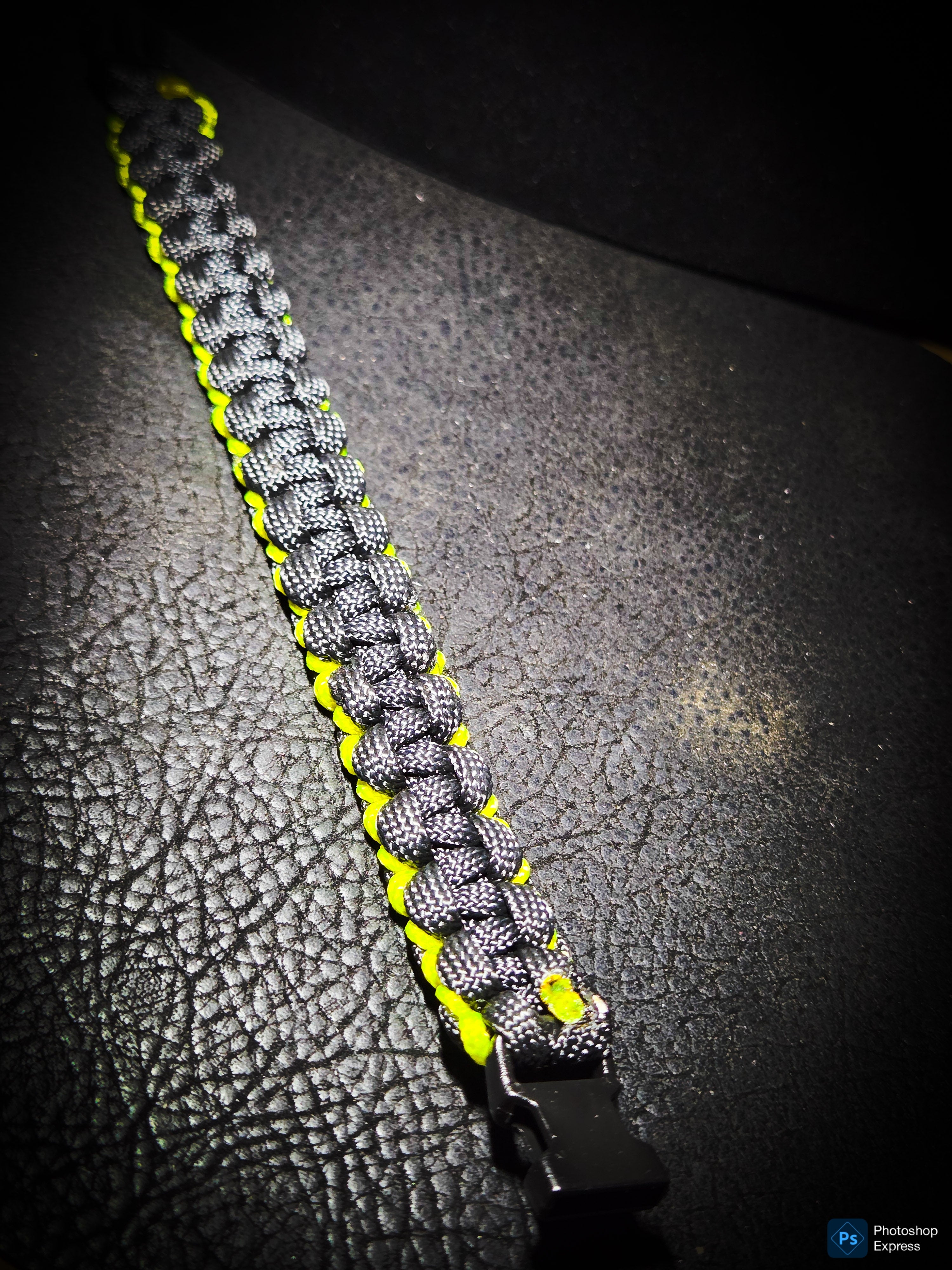 Handmade Neon Black Paracord Bracelet