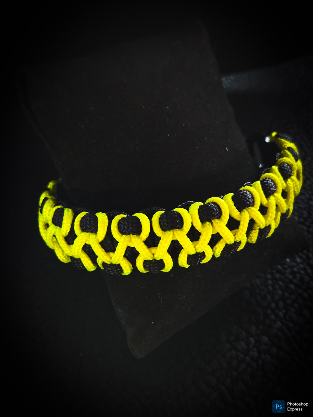 Handmade Neon Black Paracord Bracelet
