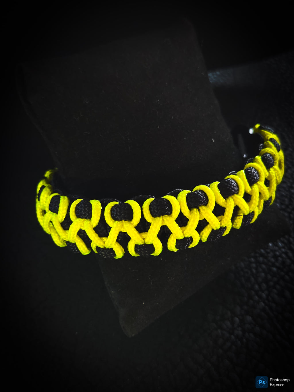 Handmade Neon Black Paracord Bracelet