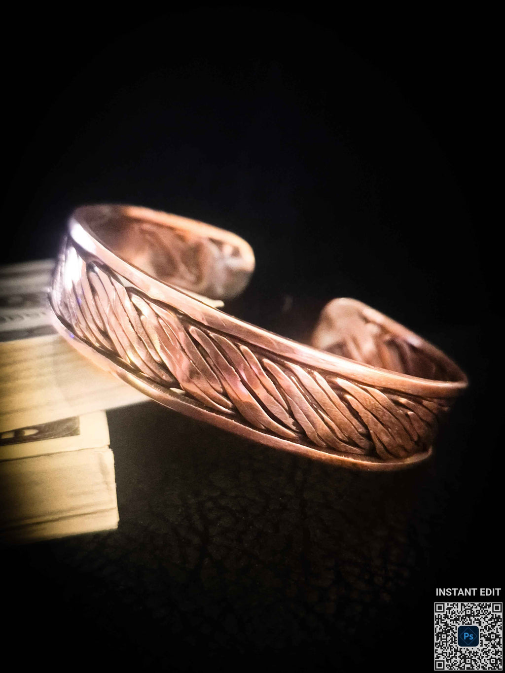 Handcrafted Copper Cuff Bracelet – Braided, Polished, One-of-a-Kind