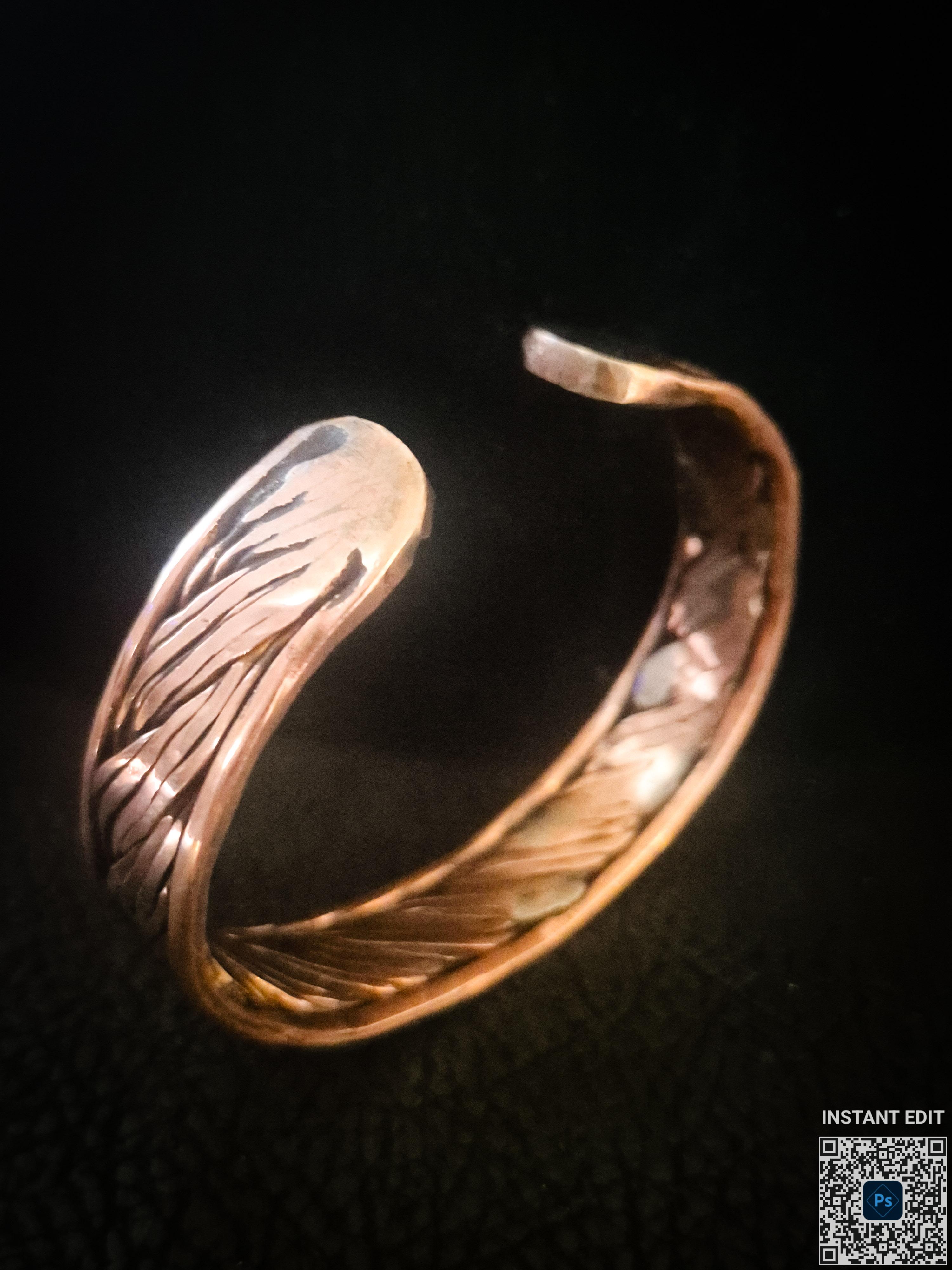 Handcrafted Copper Cuff Bracelet – Braided, Polished, One-of-a-Kind