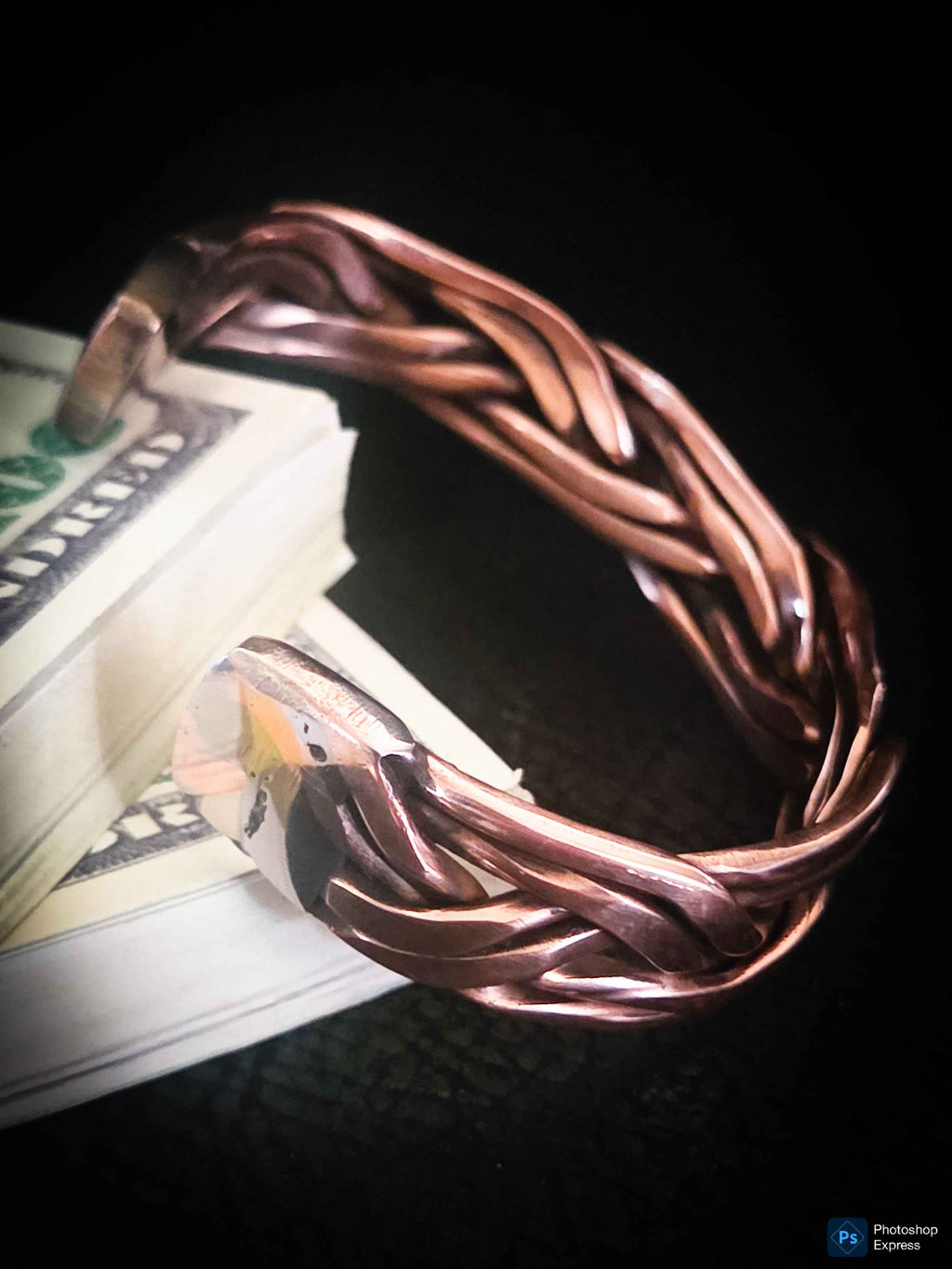 Handmade Braided Copper Cuff Bracelet – Polished Adjustable Unisex Bracelet