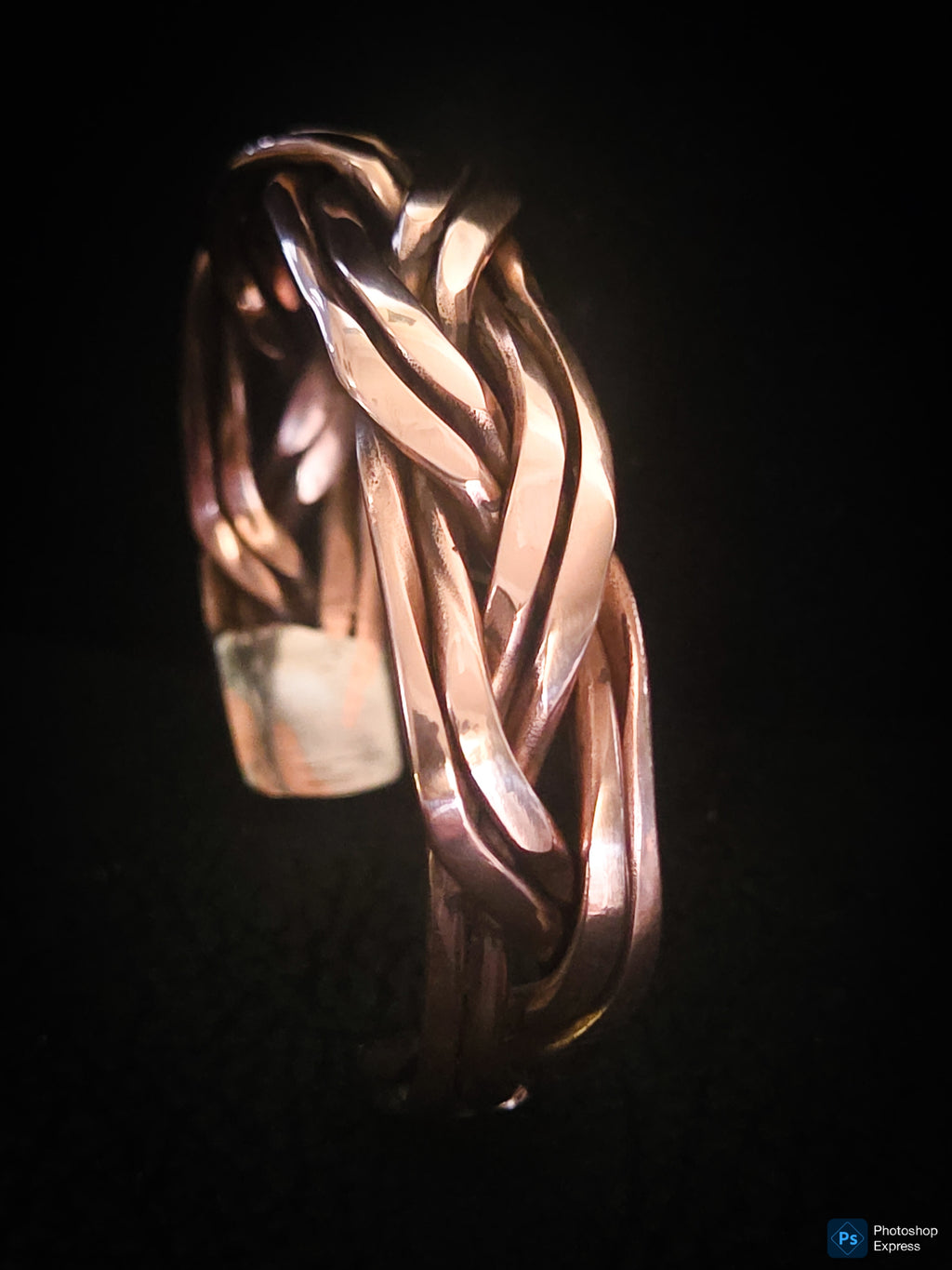 Handmade Braided Copper Cuff Bracelet – Polished Adjustable Unisex Bracelet