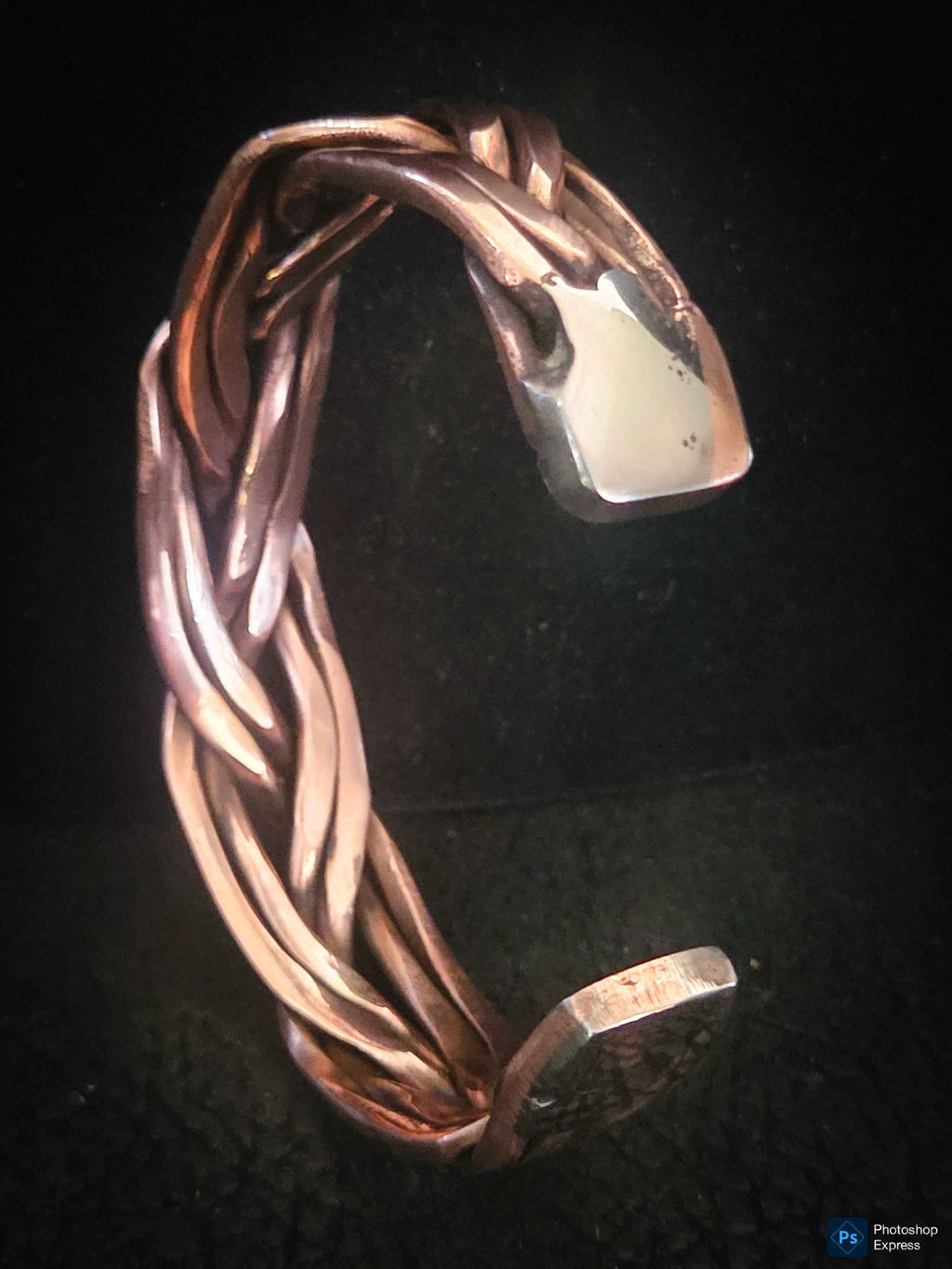 Handmade Braided Copper Cuff Bracelet – Polished Adjustable Unisex Bracelet