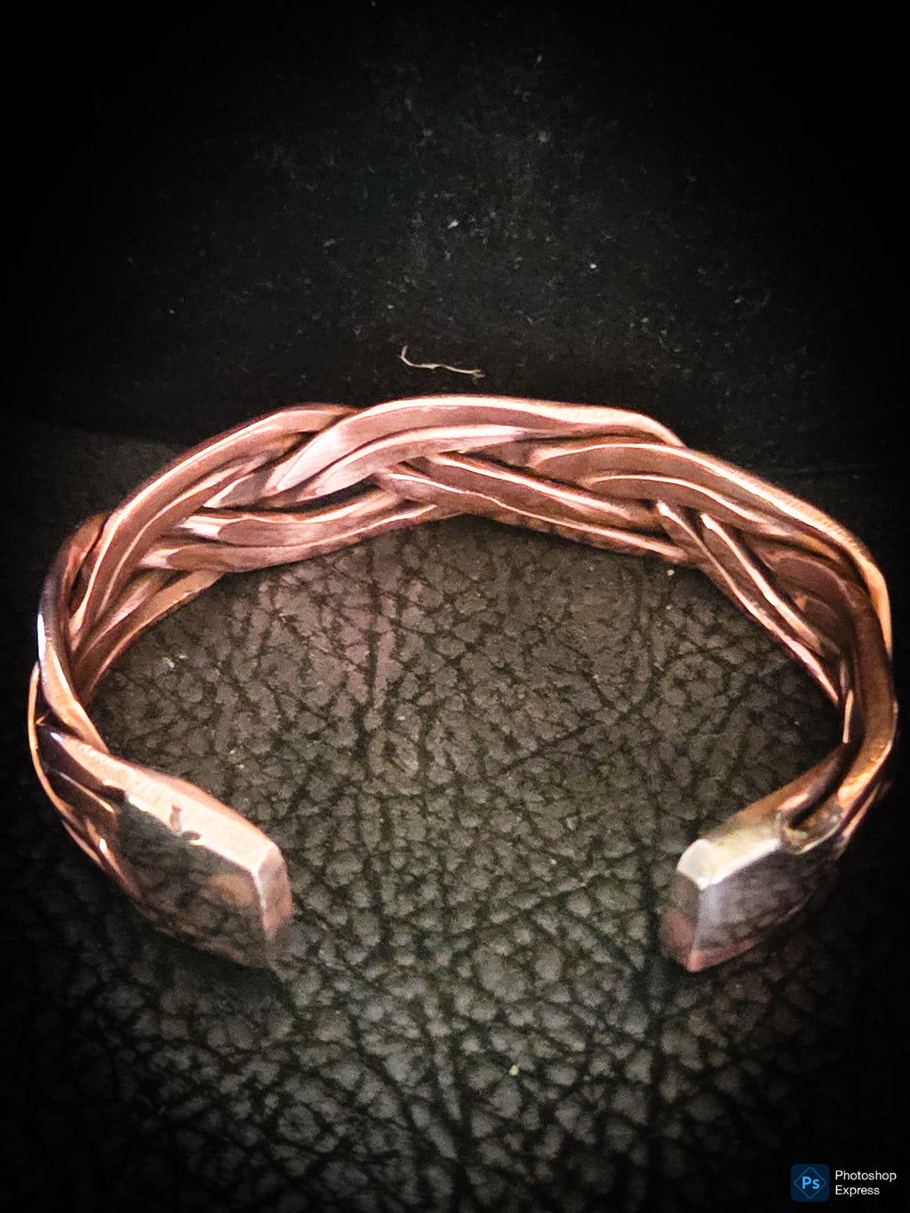 Handmade Braided Copper Cuff Bracelet – Polished Adjustable Unisex Bracelet