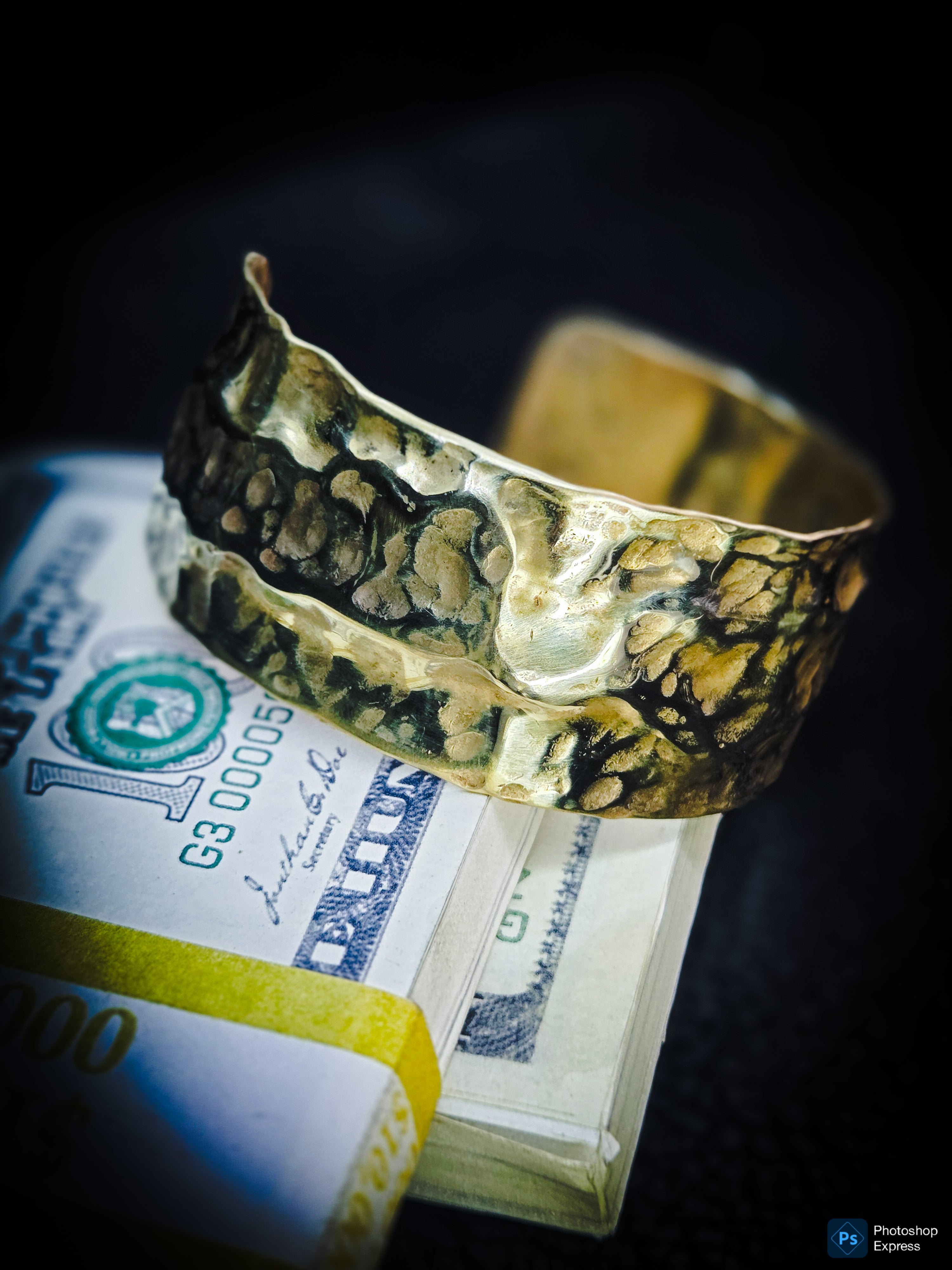 Handcrafted Hammered Brass Cuff Bracelet – Bold Artisan Style