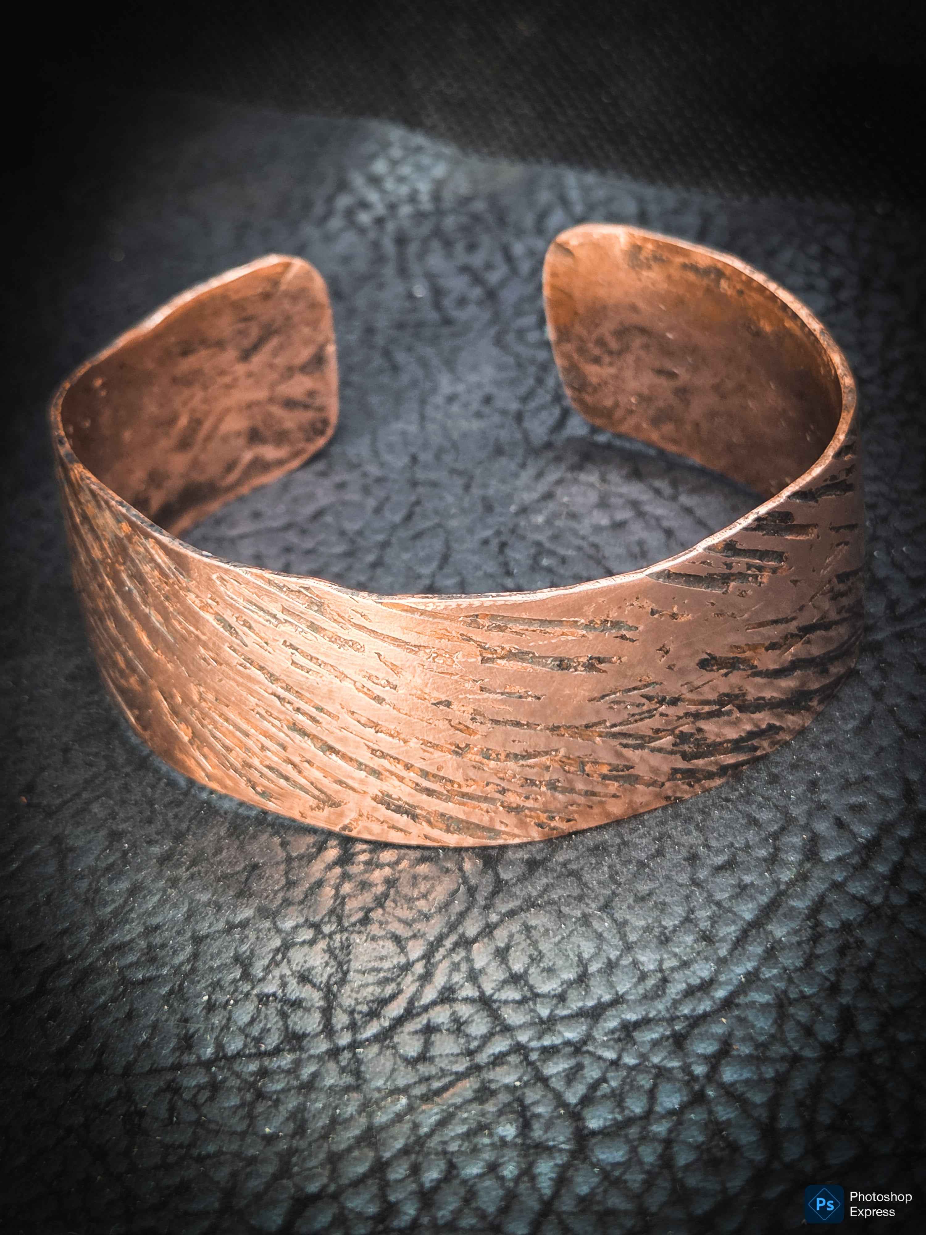 Handmade Copper Cuff Bracelet – Textured Artisan Jewelry by Blueye Designs'