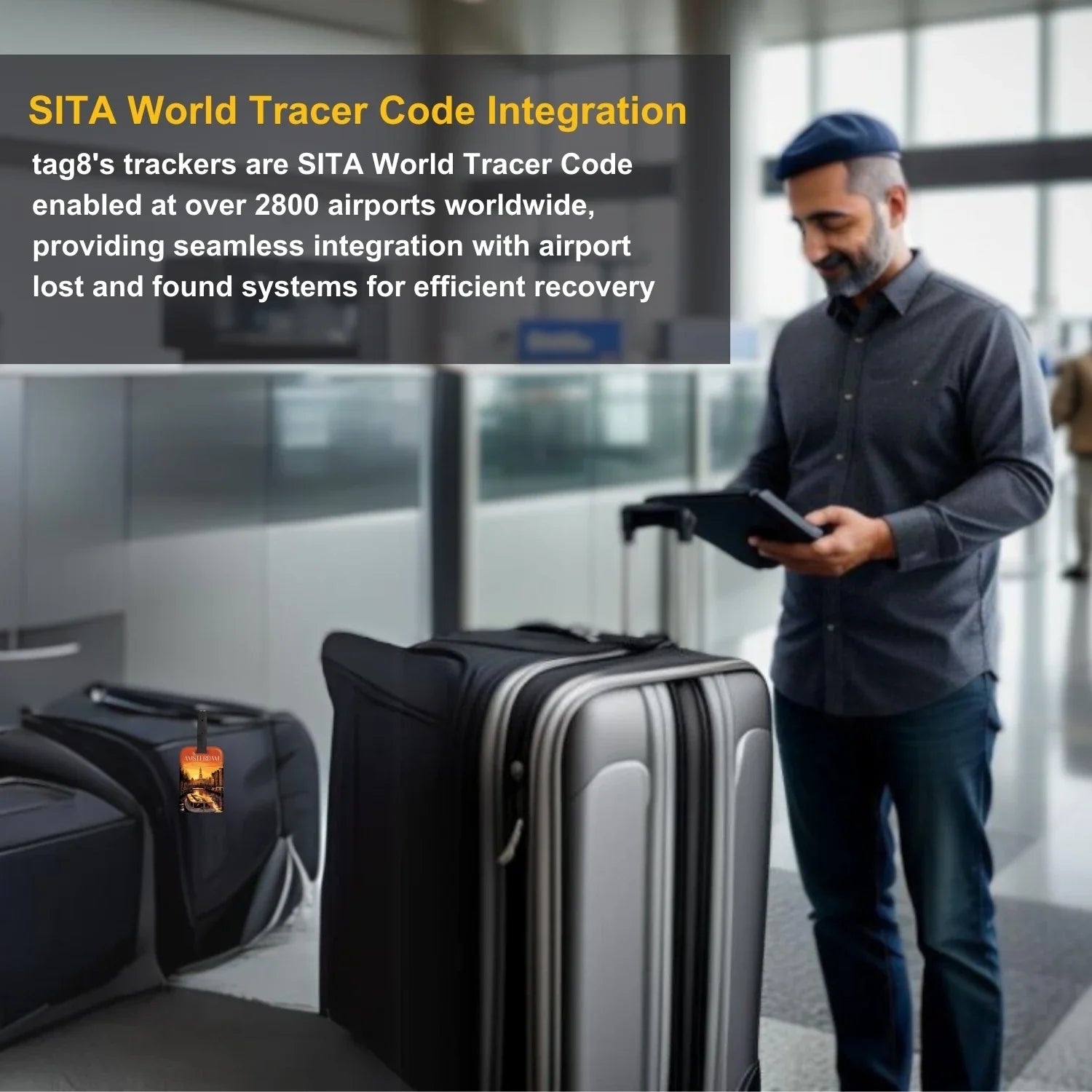 Smart Bag Security Tag - Amsterdam [Pack 2]