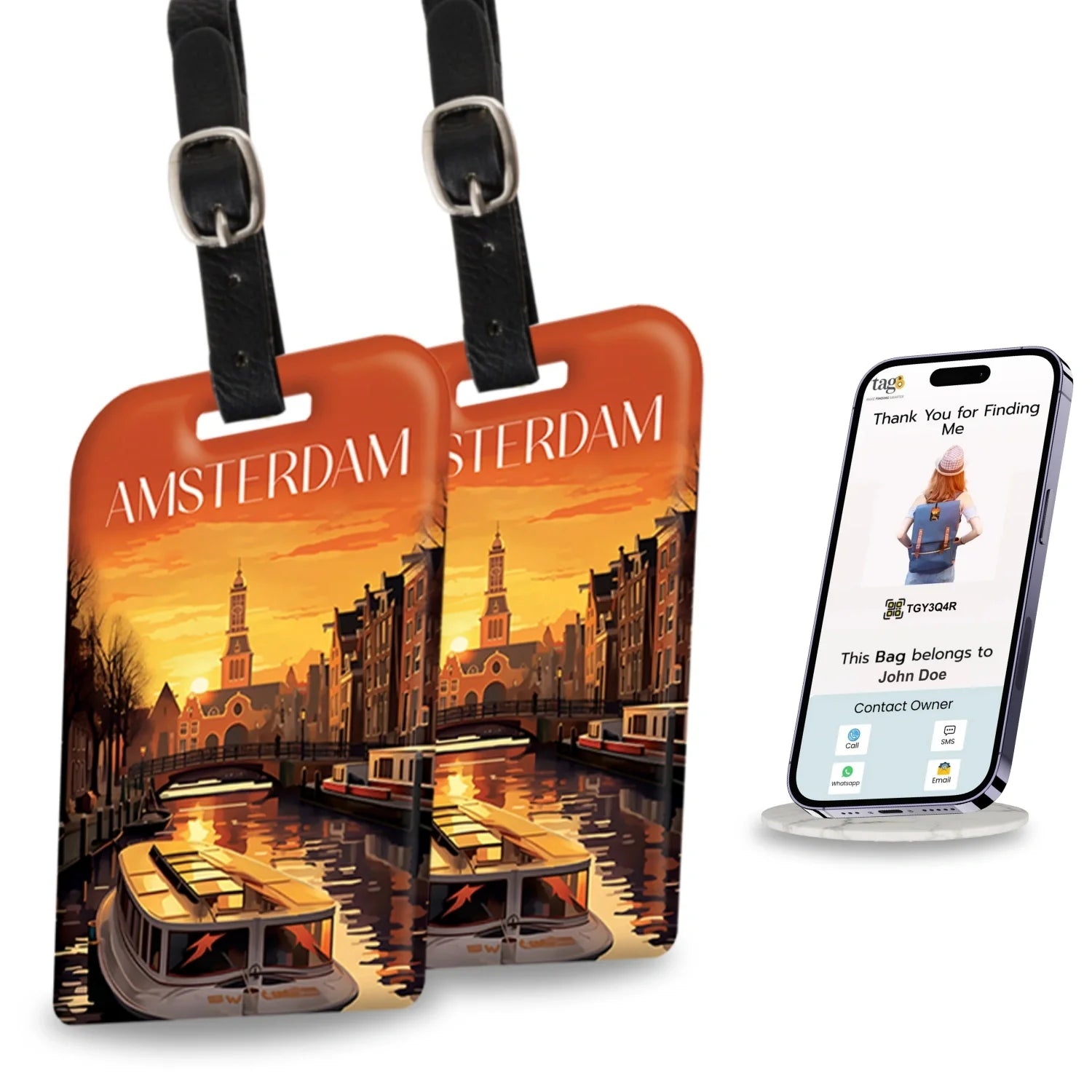 Smart Bag Security Tag - Amsterdam [Pack 2]