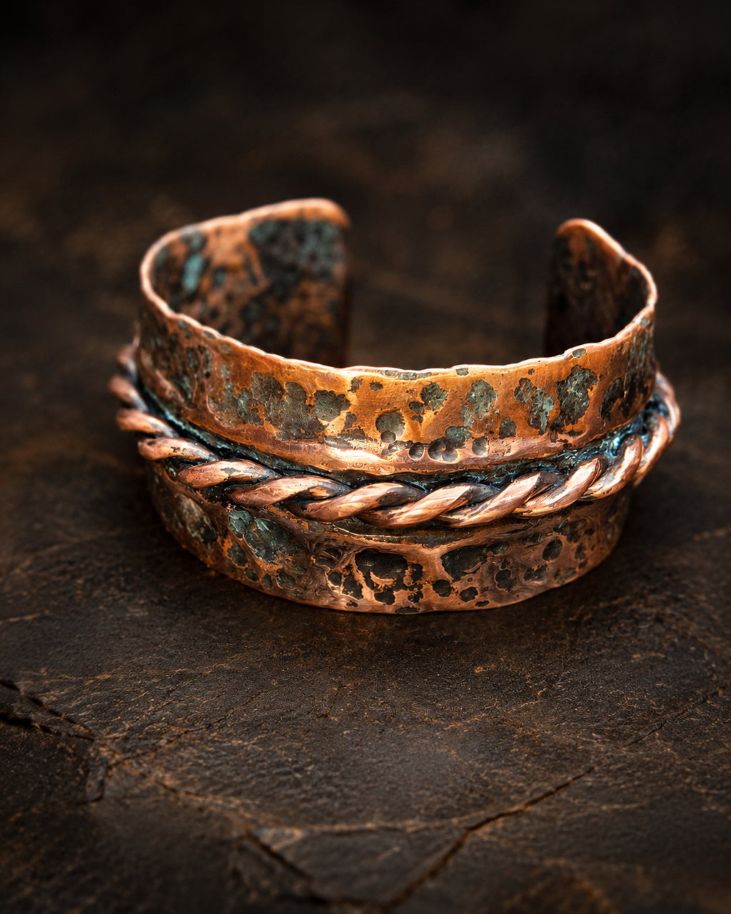 One-of-a- kind copper cuff bracelet by Blueye Design's