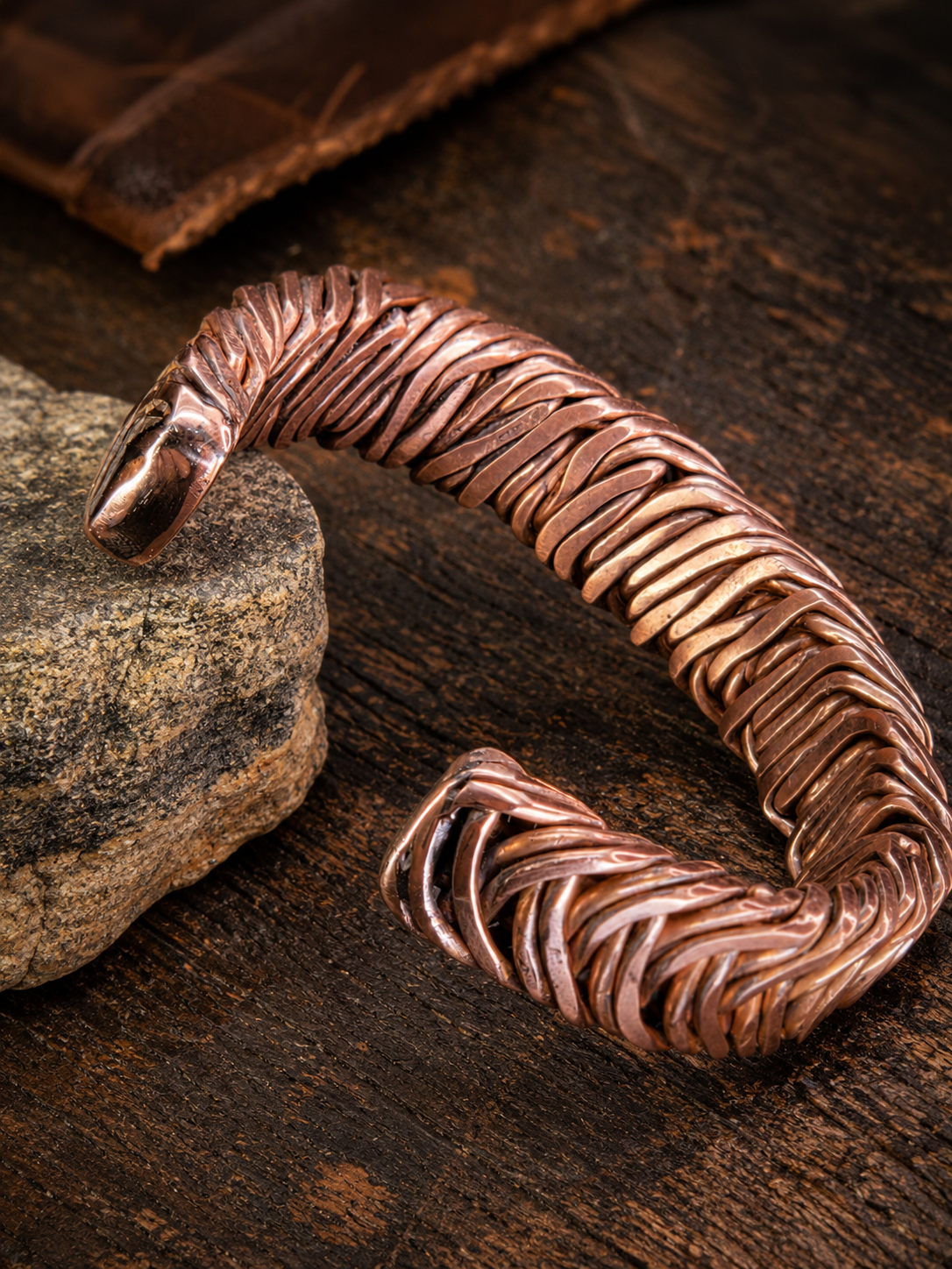 Handcrafted copper cuff bracelet Best fits Medium to large; see chart