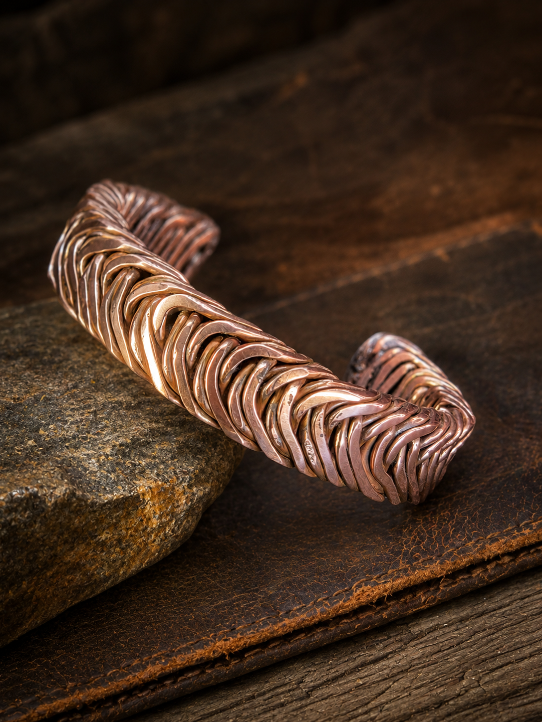 Handcrafted copper cuff bracelet Best fits Medium to large; see chart