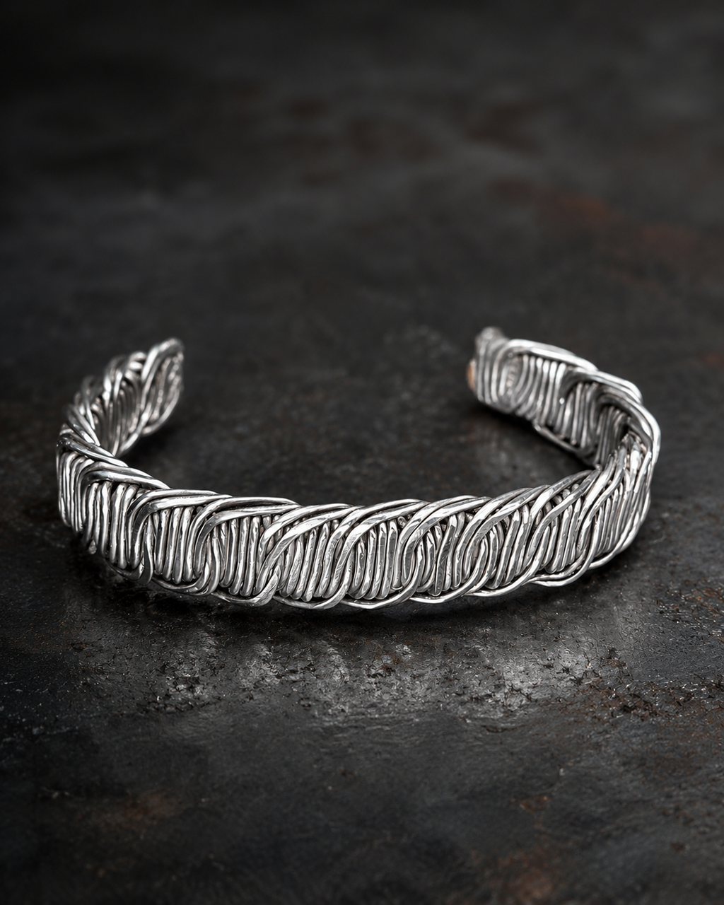 Handcrafted silver cuff bracelet