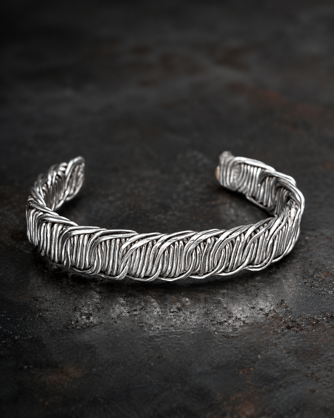 Handcrafted silver cuff bracelet