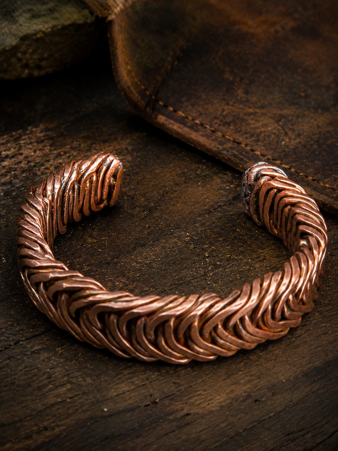 Handcrafted copper cuff bracelet Best fits Medium to large; see chart