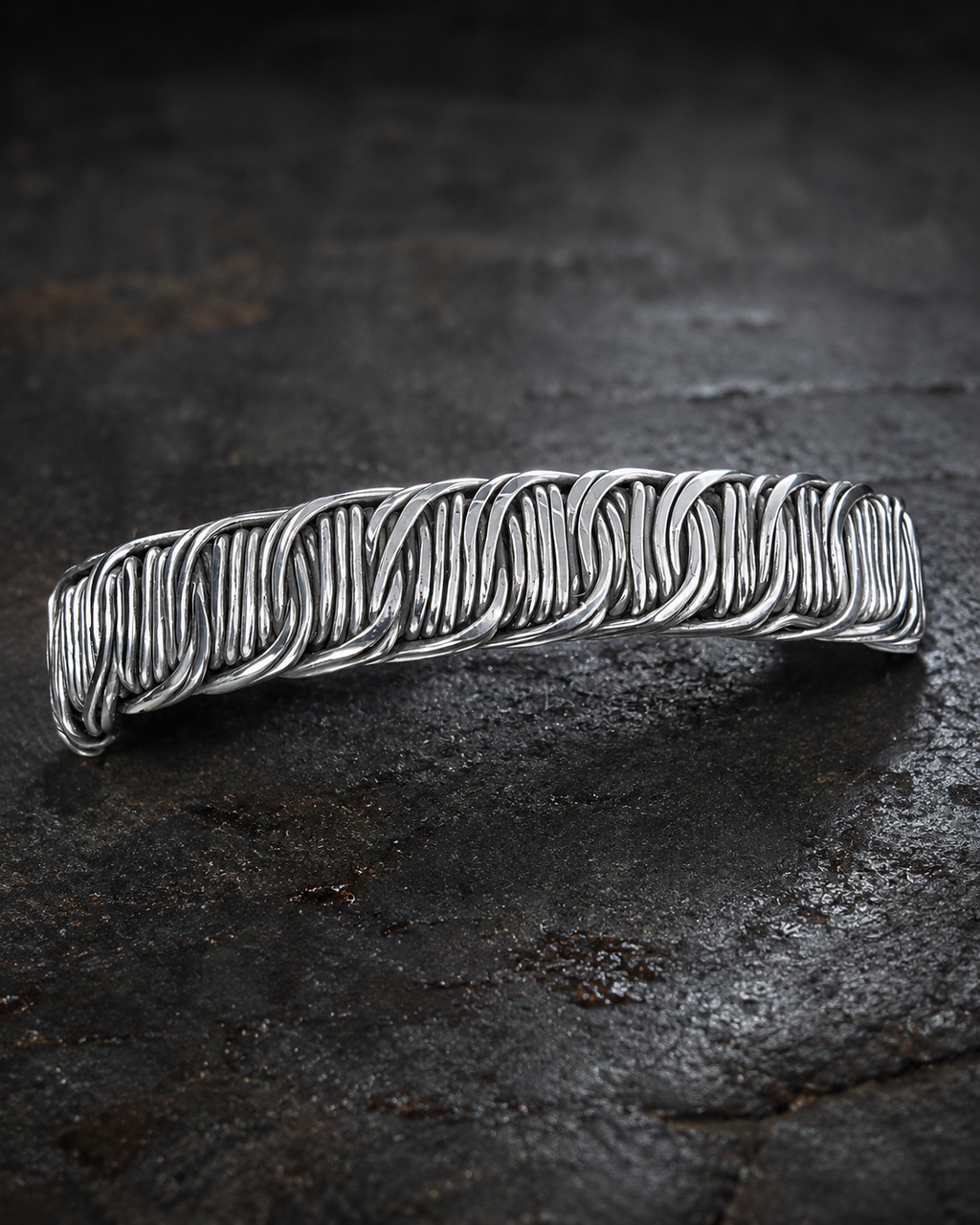 Handcrafted silver cuff bracelet