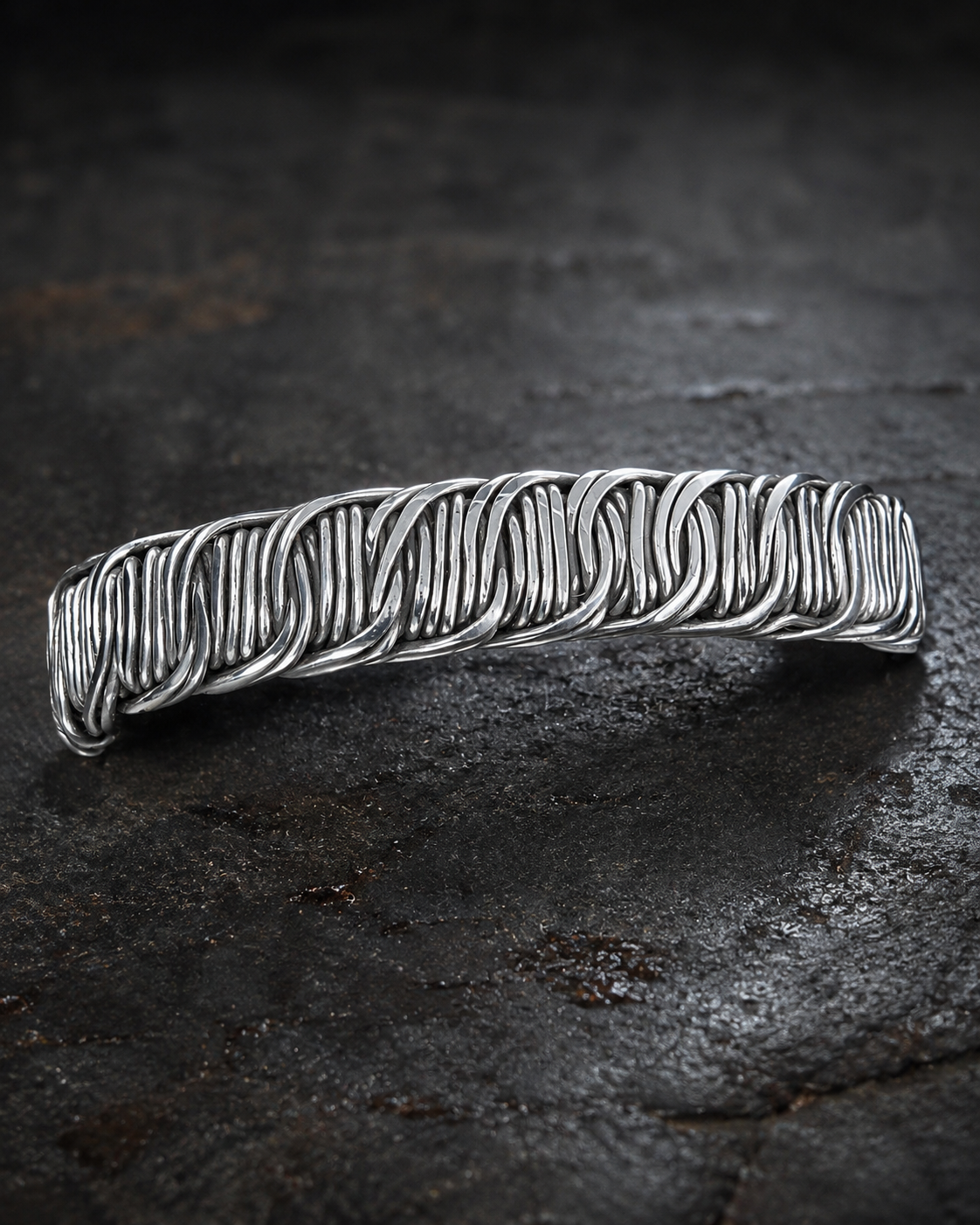 Handcrafted silver cuff bracelet