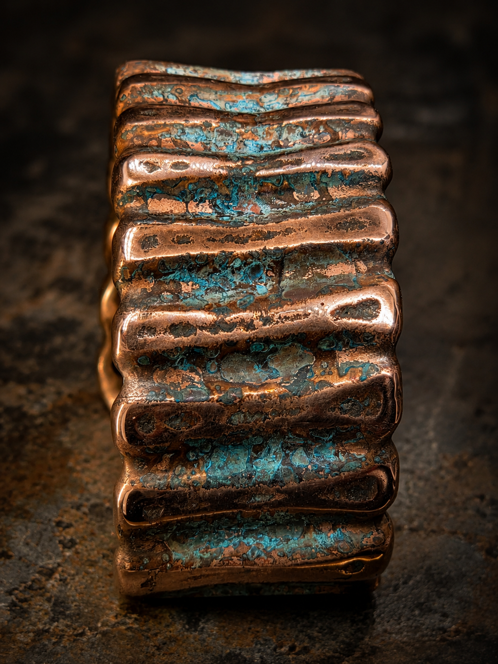 Handcrafted Copper Cuff Bracelet – Blue Patina | One-of-a-Kind by Blueye Designs