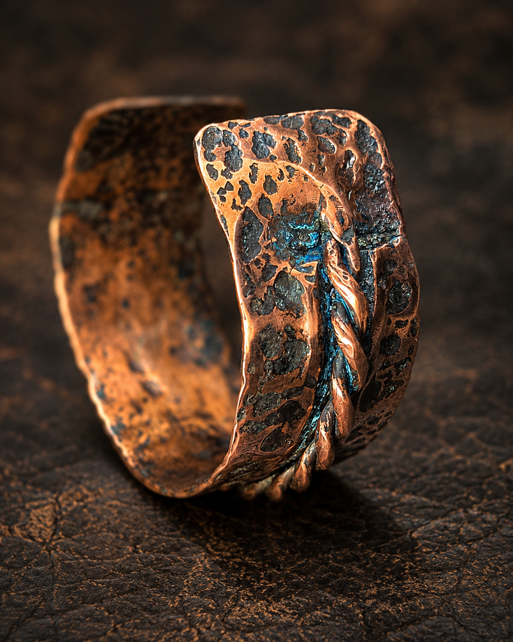 One-of-a- kind copper cuff bracelet by Blueye Design's