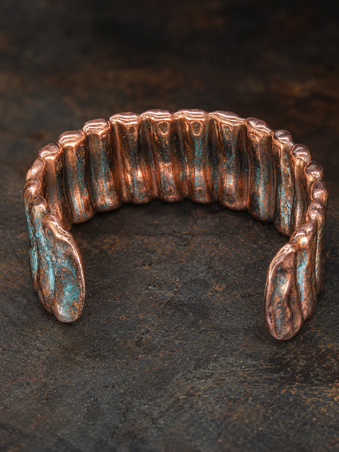 Handcrafted Copper Cuff Bracelet – Blue Patina | One-of-a-Kind by Blueye Designs