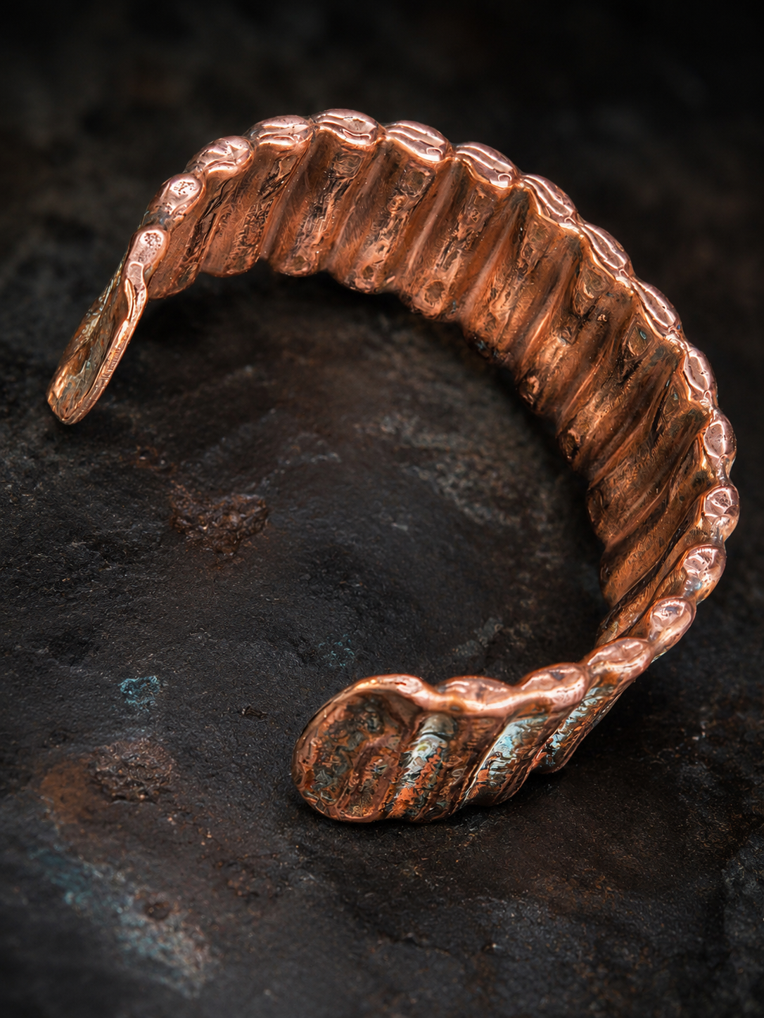 Handcrafted Copper Cuff Bracelet – Blue Patina | One-of-a-Kind by Blueye Designs