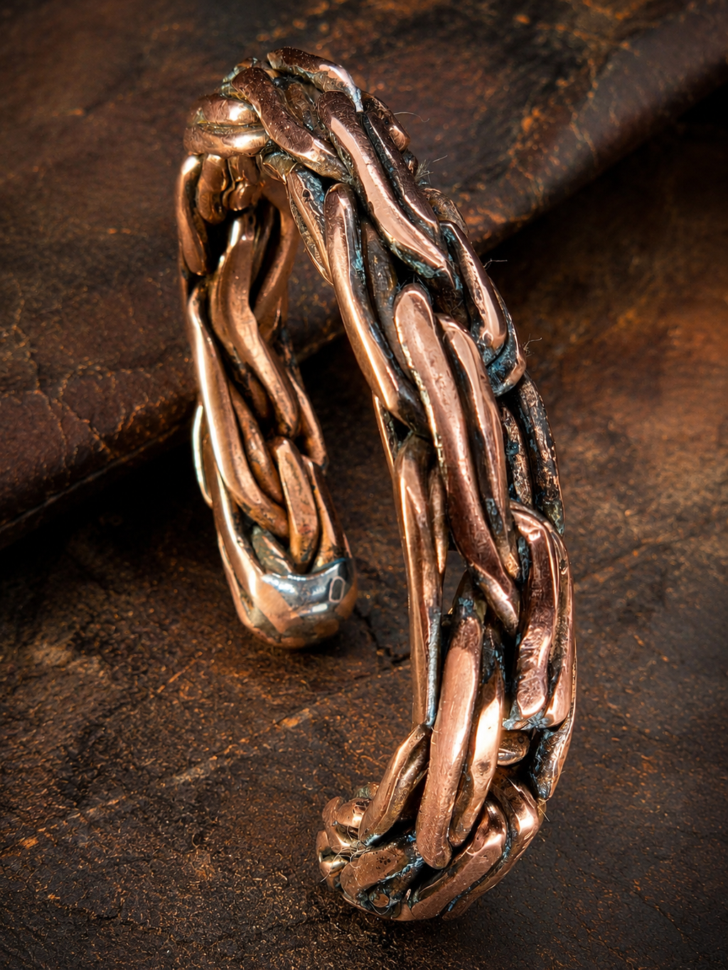 One-of-a-Kind Handcrafted Copper Cuff — Medium