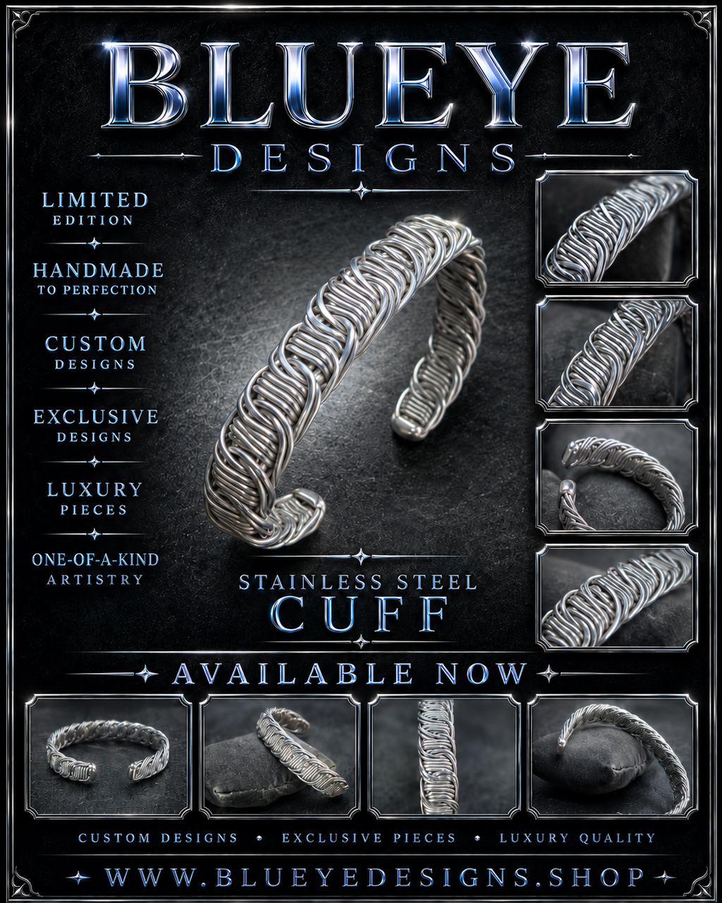 Handcrafted silver cuff bracelet