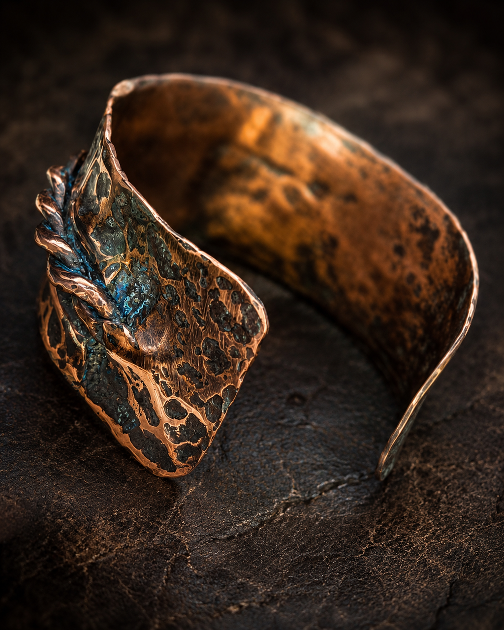 One-of-a- kind copper cuff bracelet by Blueye Design's