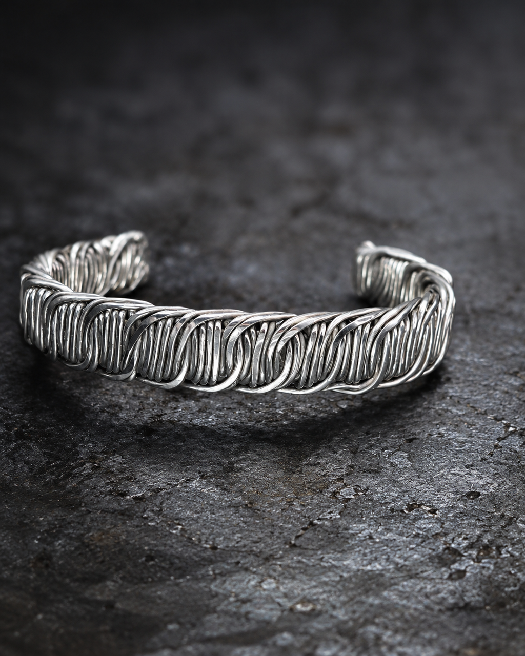 Handcrafted silver cuff bracelet