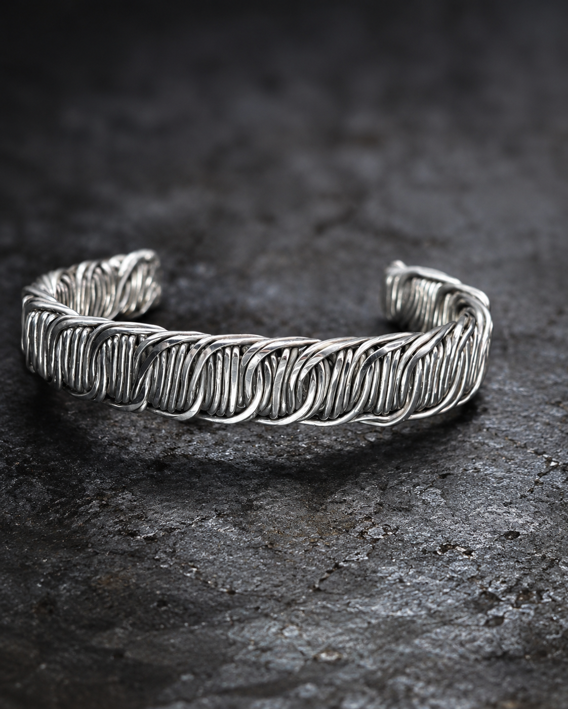 Handcrafted silver cuff bracelet