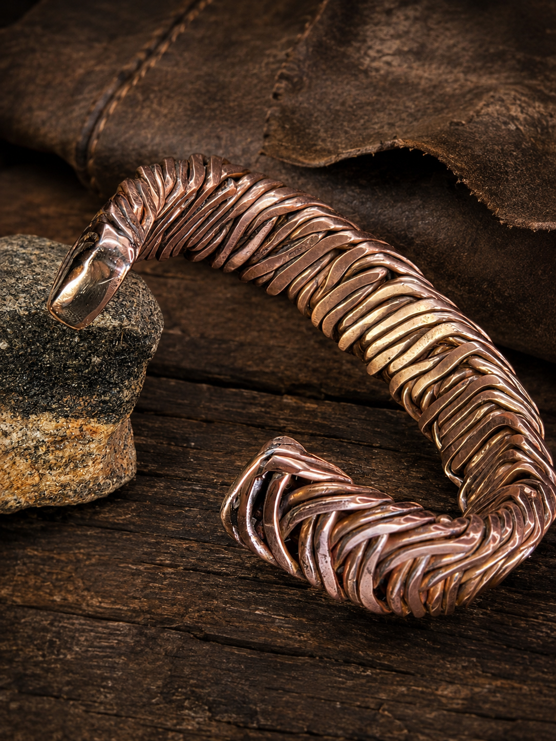 Handcrafted copper cuff bracelet Best fits Medium to large; see chart