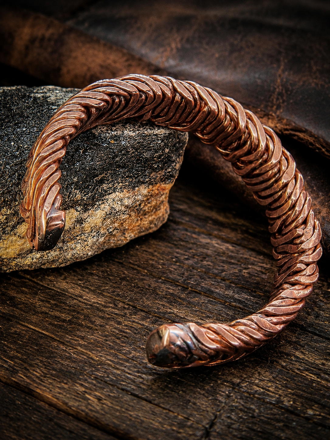 Handcrafted copper cuff bracelet Best fits Medium to large; see chart