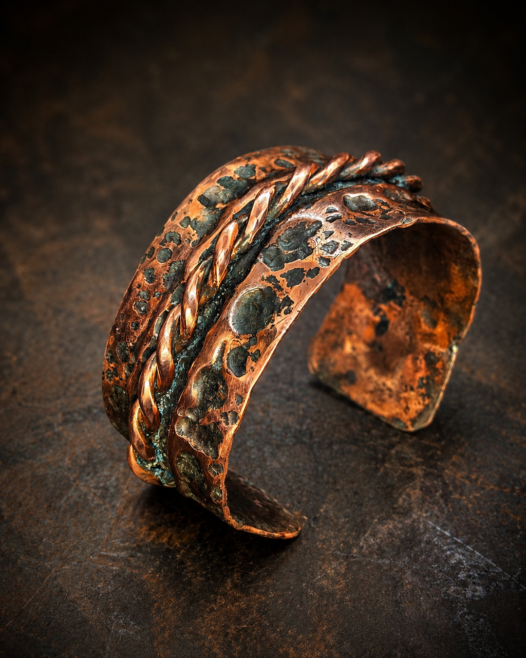 One-of-a- kind copper cuff bracelet by Blueye Design's