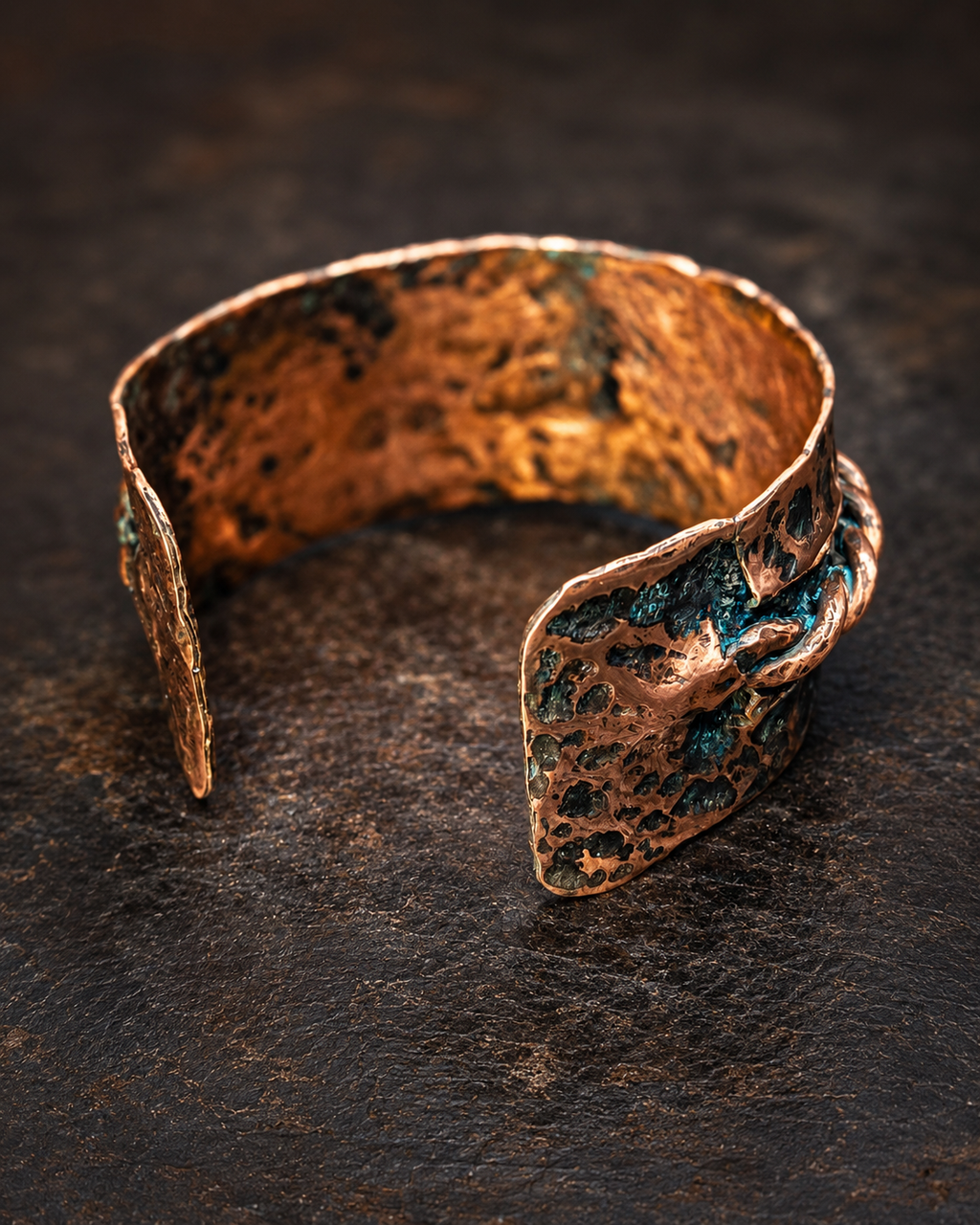 One-of-a- kind copper cuff bracelet by Blueye Design's