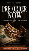 One-of-a- kind copper cuff bracelet by Blueye Design's