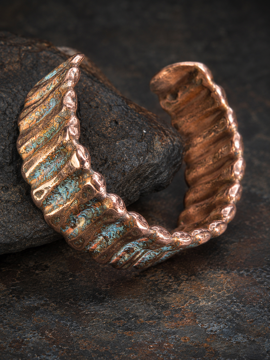 Handcrafted Copper Cuff Bracelet – Blue Patina | One-of-a-Kind by Blueye Designs