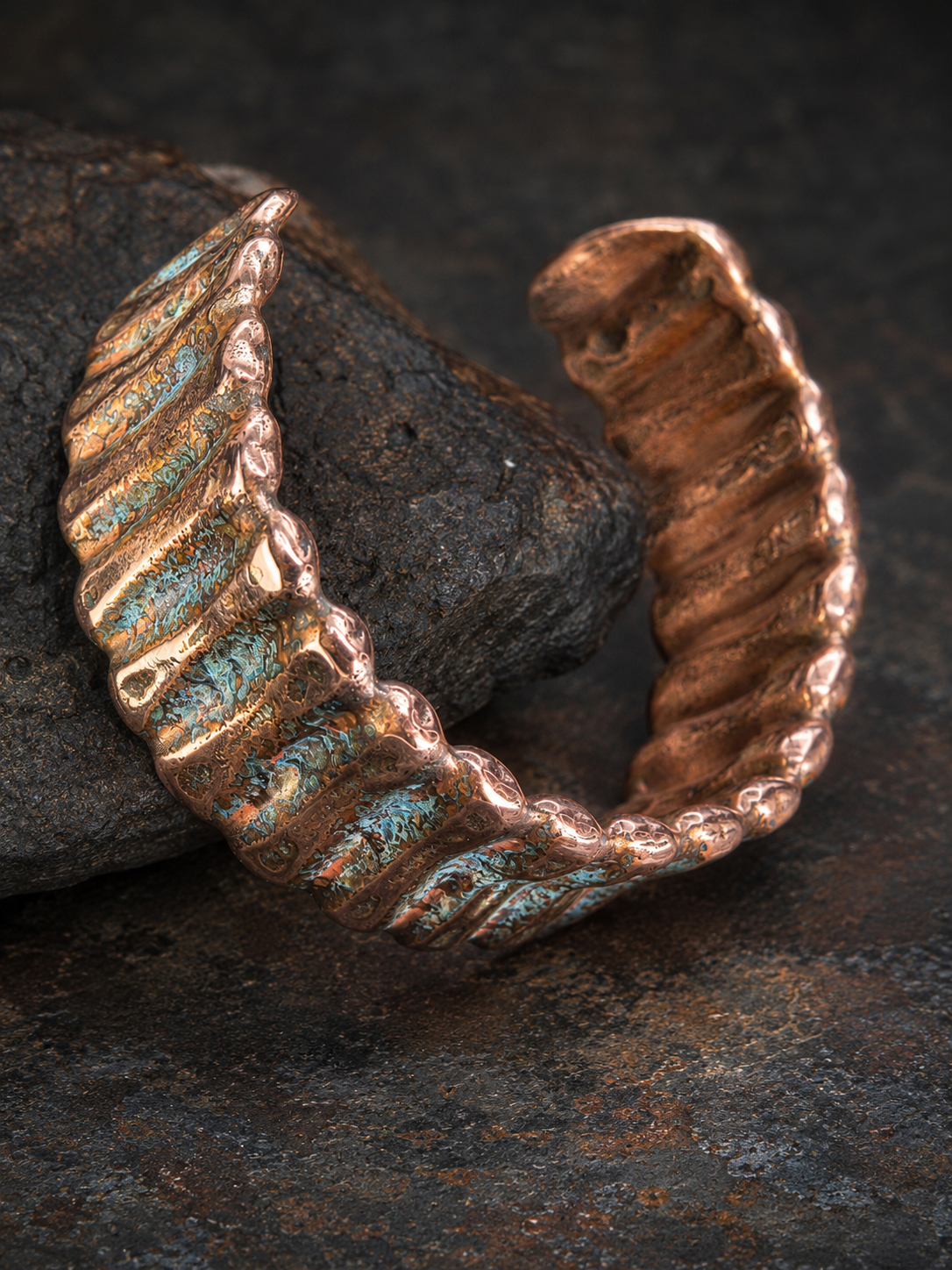 Handcrafted Copper Cuff Bracelet – Blue Patina | One-of-a-Kind by Blueye Designs