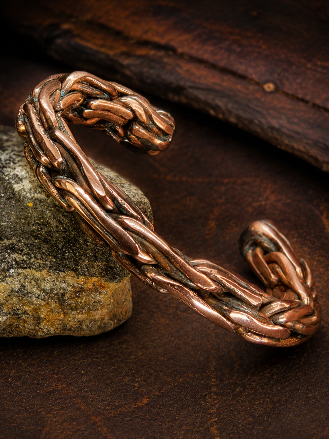 One-of-a-Kind Handcrafted Copper Cuff — Medium
