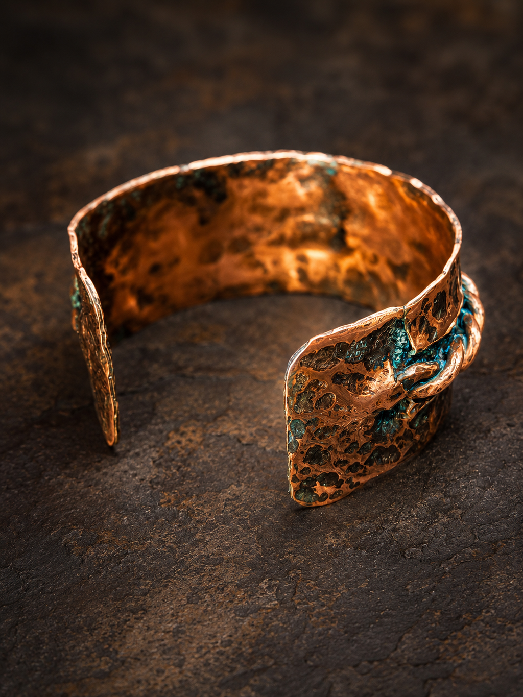 One-of-a- kind copper cuff bracelet by Blueye Design's