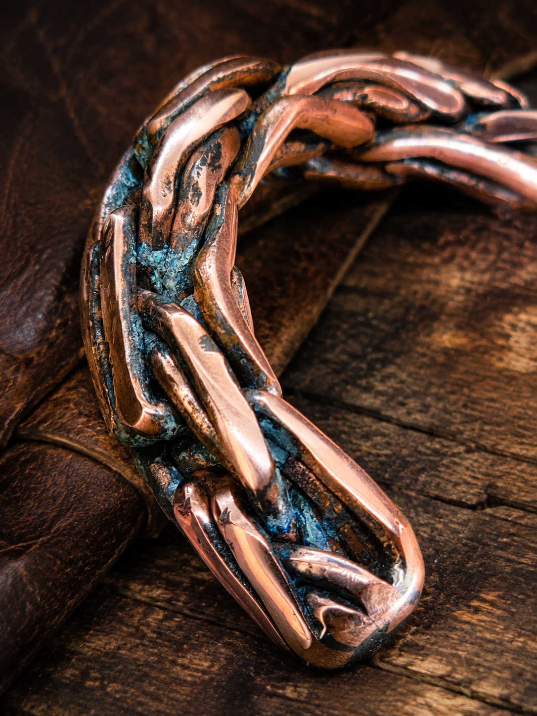 One-of-a-Kind Handcrafted Copper Cuff — Medium