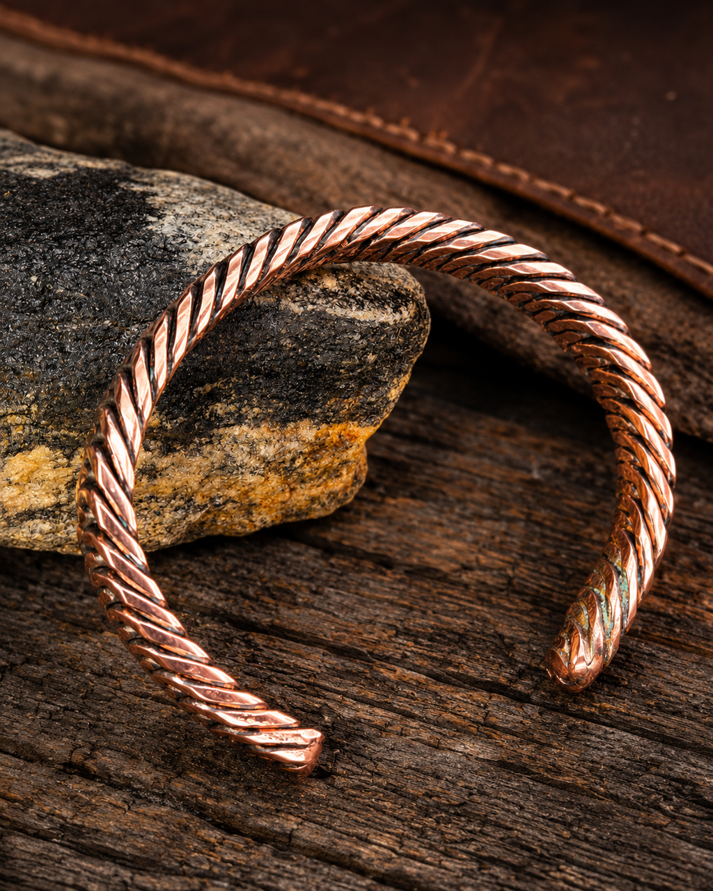 Handcrafted Copper Twisted Cuff Bracelet
