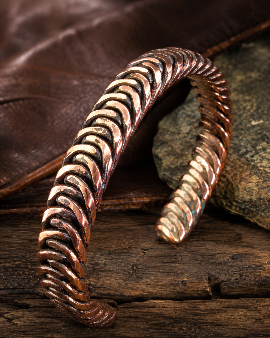 Handcrafted Copper Twisted Cuff Bracelet