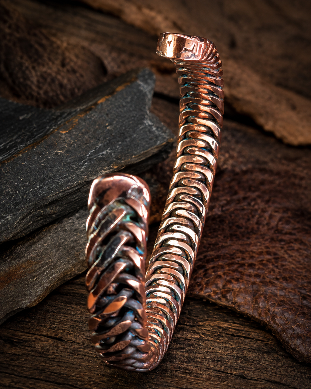 Handcrafted Copper Twisted Cuff Bracelet