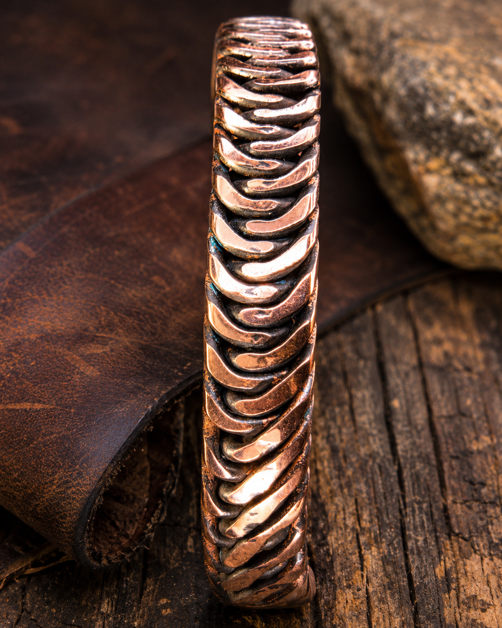 Handcrafted Copper Twisted Cuff Bracelet