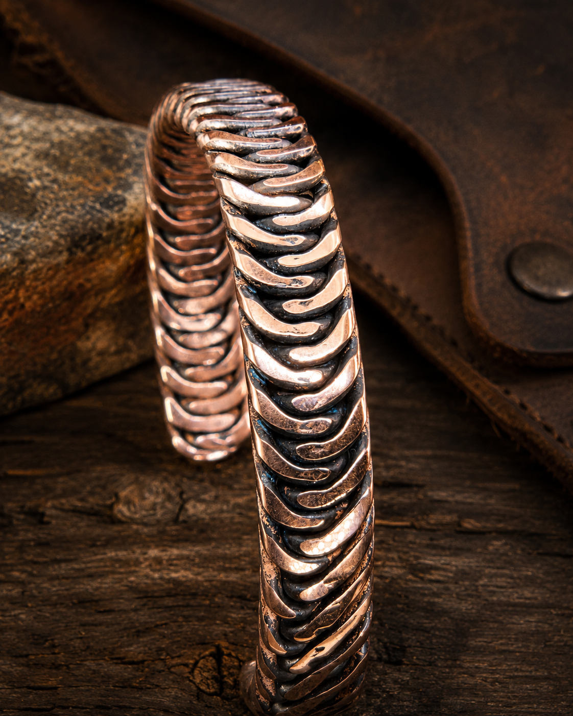 Handcrafted Copper Twisted Cuff Bracelet