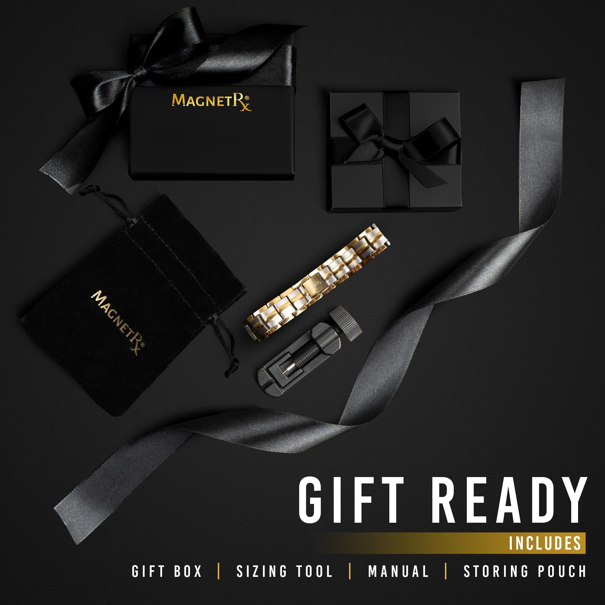 Ultra Strength Magnetic Therapy Bracelet Silver & Gold Classic