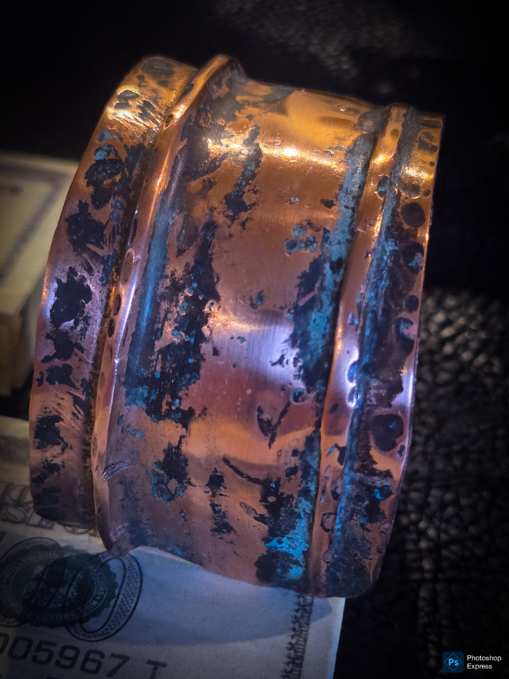Handmade Hammered Copper Cuff Bracelet – Adjustable Patina Finish – One of a Kind