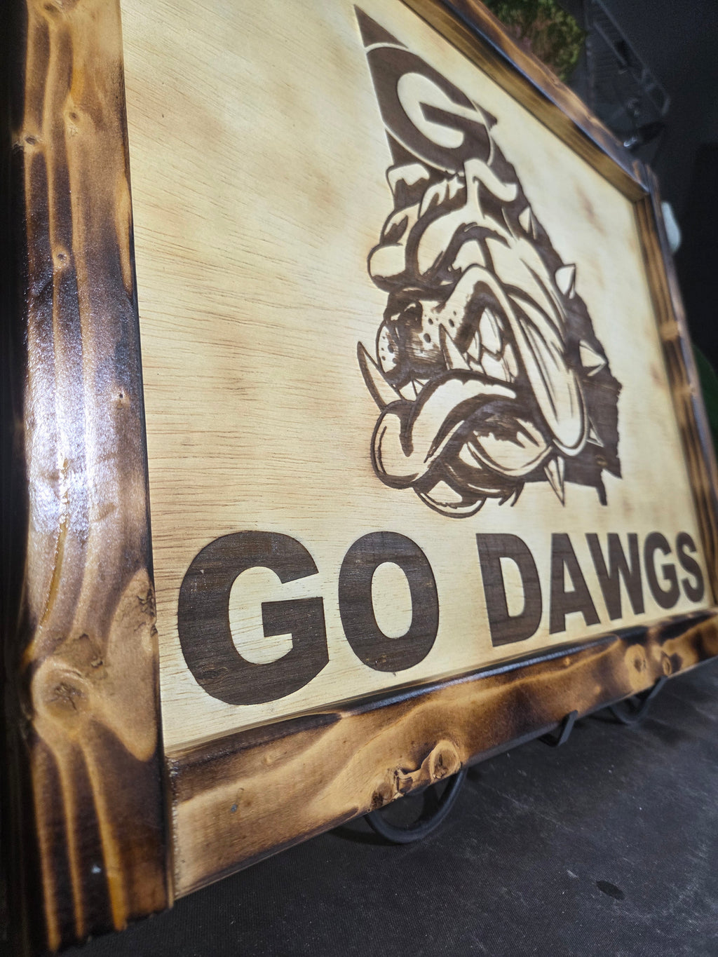 🔥 Handmade “Go Dawgs” Rustic Wall Art – One of a Kind 🔥 - Blueye Designs