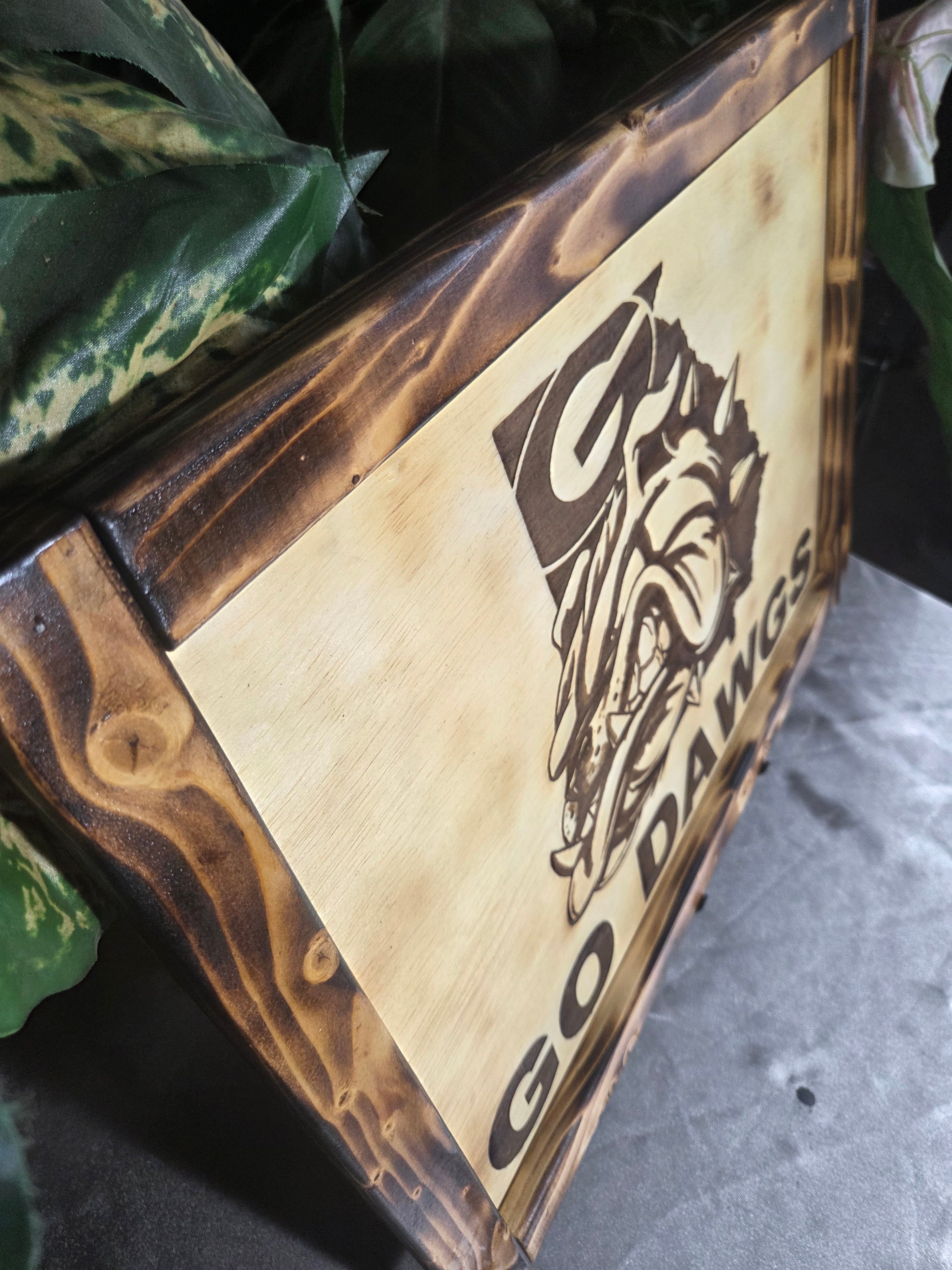 🔥 Handmade “Go Dawgs” Rustic Wall Art – One of a Kind 🔥 - Blueye Designs